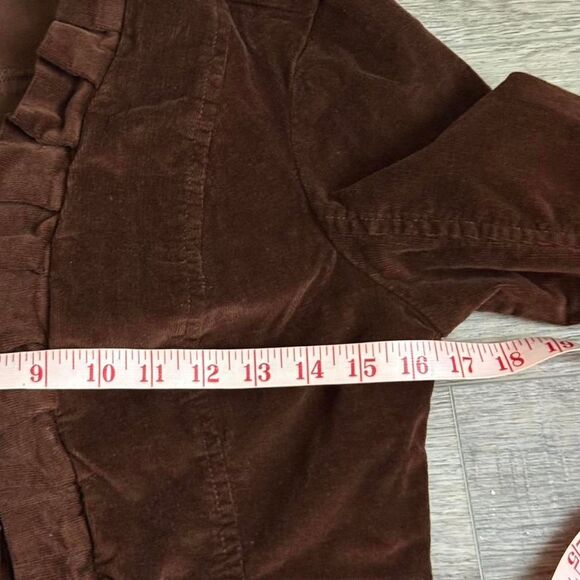 Vintage Brown Ruffle Corduroy Jacket Size Small - Picture 4 of 5